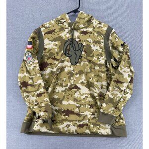 Los Angeles Rams Salute to Service Nike Therma Fit Pullover Hoodie Mens 2XL
